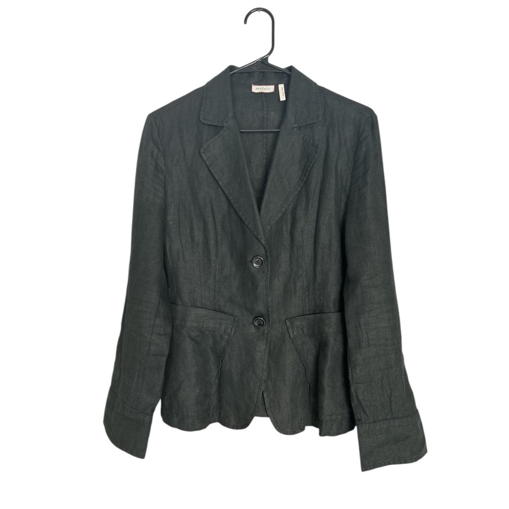 Max & Co. Charcoal Blazer.Pure Linen